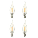 Decolight LED E14 4w Warm white 2700K LED Dimmable Filament Flame Candle lightbulb 4x Box