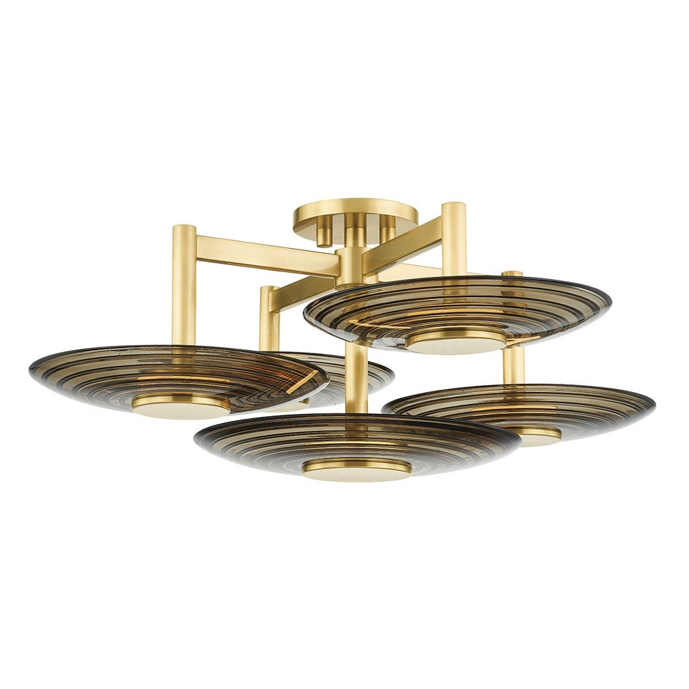 Hudson Valley Griston 5 Ligh Semi Flush ceiling Light - Mid Cetury Modern Elegance