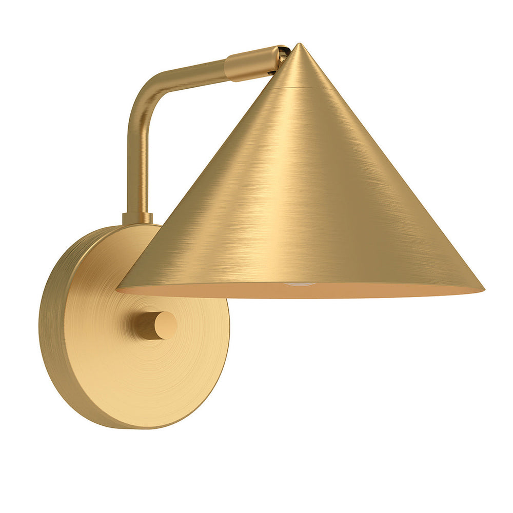 Alora Mood Remyck Brushed Gold Wall Light with Triangular Shade