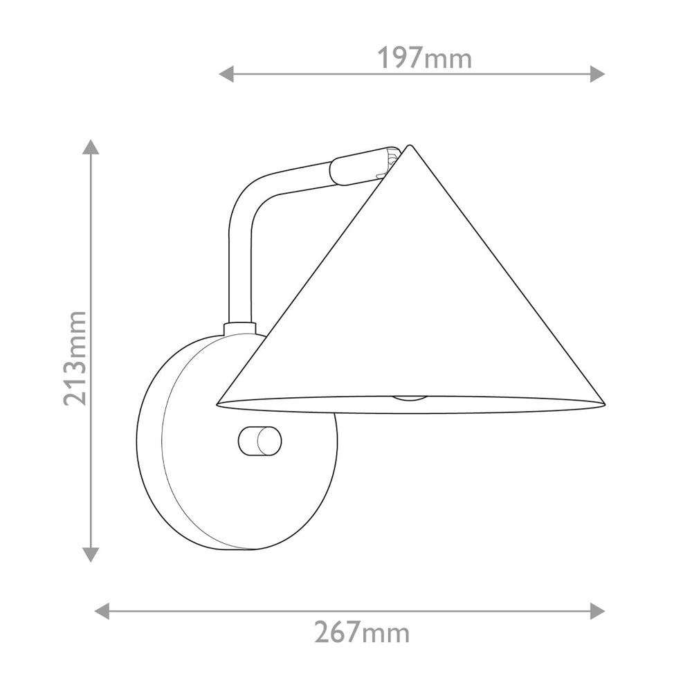 Alora Mood Remyck Brushed Gold Wall Light with Triangular Shade