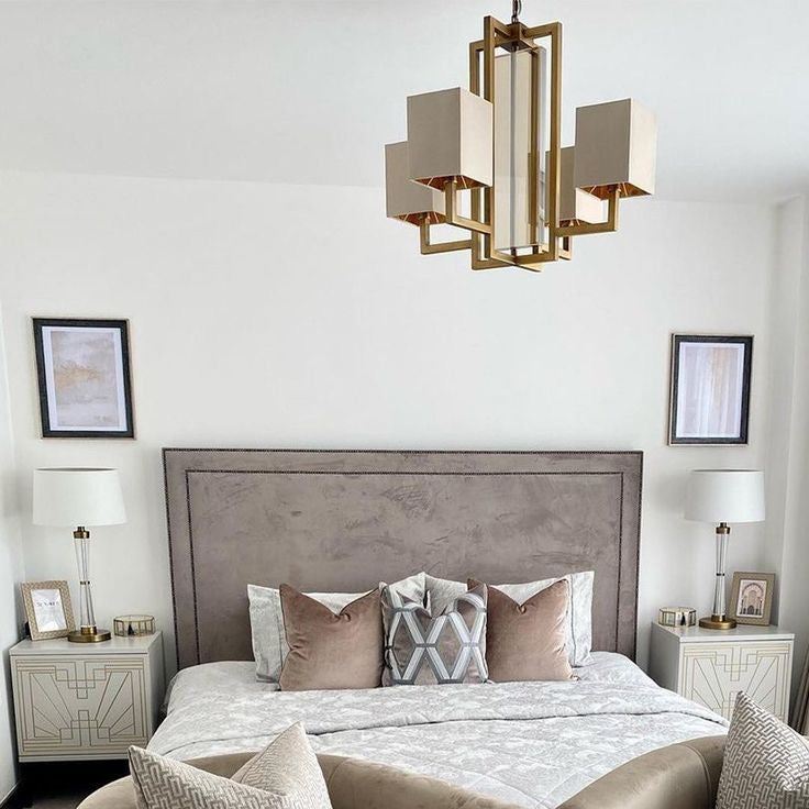 RV Astley Laik Mid Century Aged Brass 4 Arm Ceiling Light - Decolight Ltd 