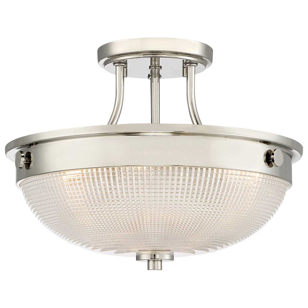 Decolight Dillon Art Deco Polished Nickel Art Deco Semi Flush Ceiling Light - Decolight Ltd 