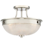 Decolight Dillon Art Deco Polished Nickel Art Deco Semi Flush Ceiling Light