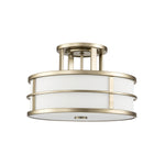 Decolight  Etta 3 Light Semi Flush Art Deco Ceiling Light Brushed Brass - Decolight Ltd 