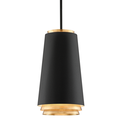 Troy Lighting Fahrenheit  Larger Textured Black With Gold Leaf