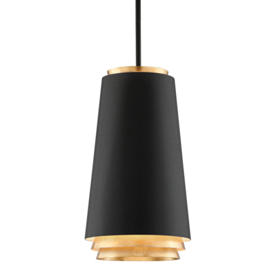 Troy Lighting Fahrenheit  Larger Textured Black With Gold Leaf - Decolight Ltd 