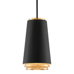 Troy Lighting Fahrenheit  Larger Textured Black With Gold Leaf - Decolight Ltd 