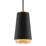 Troy Lighting Fahrenheit  Larger Textured Black With Gold Leaf