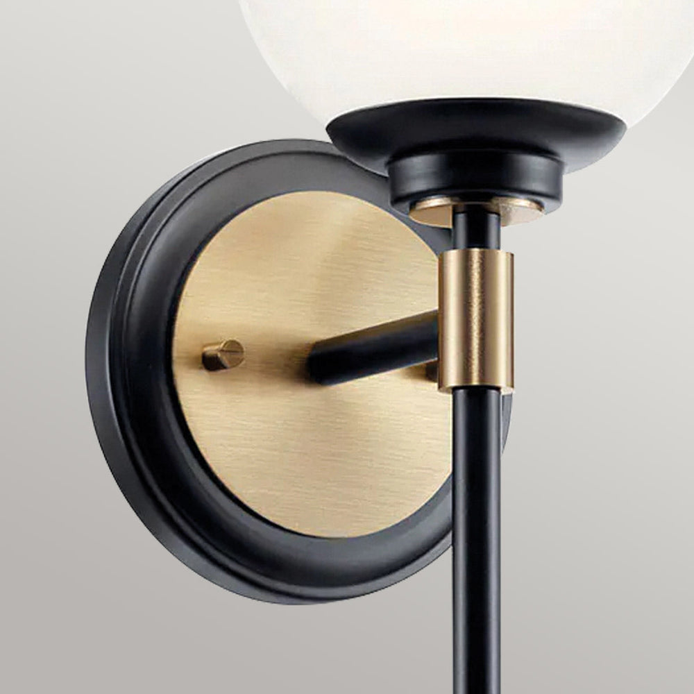 Kichler Benno 1 Contemporary Wall Light – Black & Champagne Bronze
