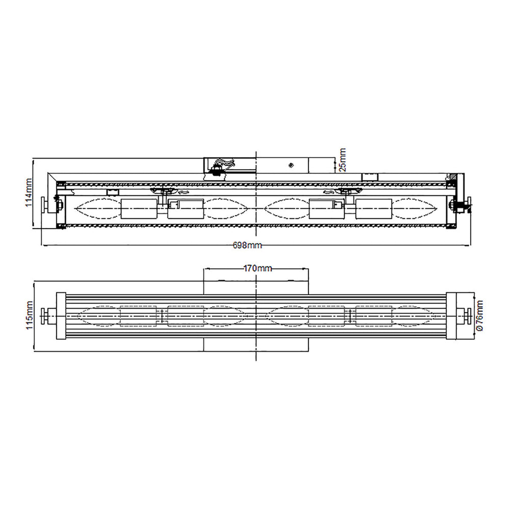 Azores 4 Light Wall Light – Natural Brass – Vintage Industrial Vanity Lighting