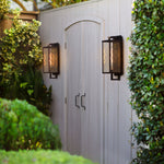 Decolight Katrina  Large Outdoor Wall Lantern – Black with Burnished Bronze Finish