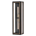 Shaw 2 Light Black Wall Lantern with Burnished Bronze Accents