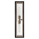 Shaw 2 Light Black Wall Lantern with Burnished Bronze Accents