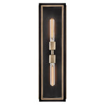 Shaw 2 Light Black Wall Lantern with Burnished Bronze Accents