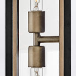 Shaw 2 Light Black Wall Lantern with Burnished Bronze Accents
