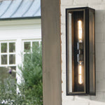 Decolight Solento  2 Light Black Wall Lantern with Burnished Bronze Accents