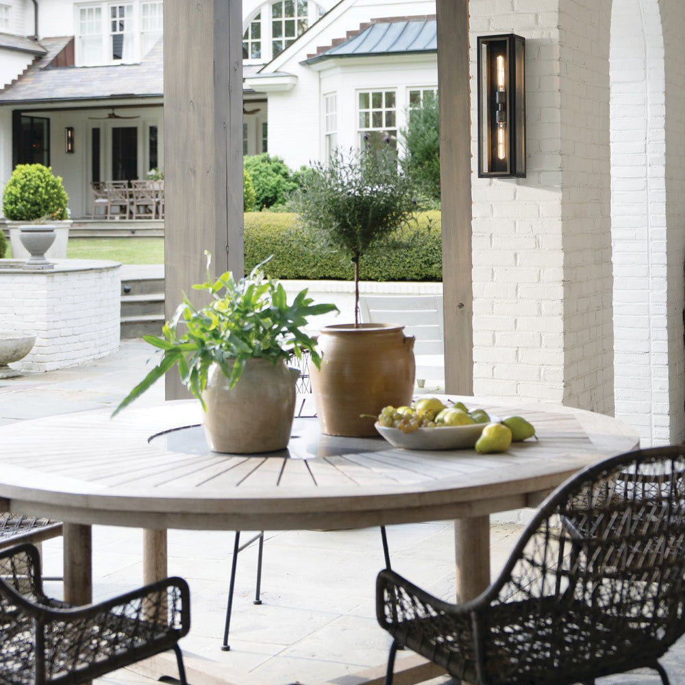 Shaw 2 Light Black Wall Lantern with Burnished Bronze Accents