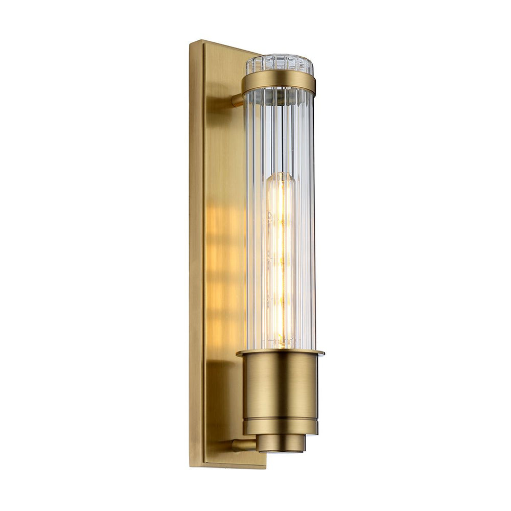 Quintiesse Wellington 1 Light Wall Light Aged Brass - Decolight Ltd 