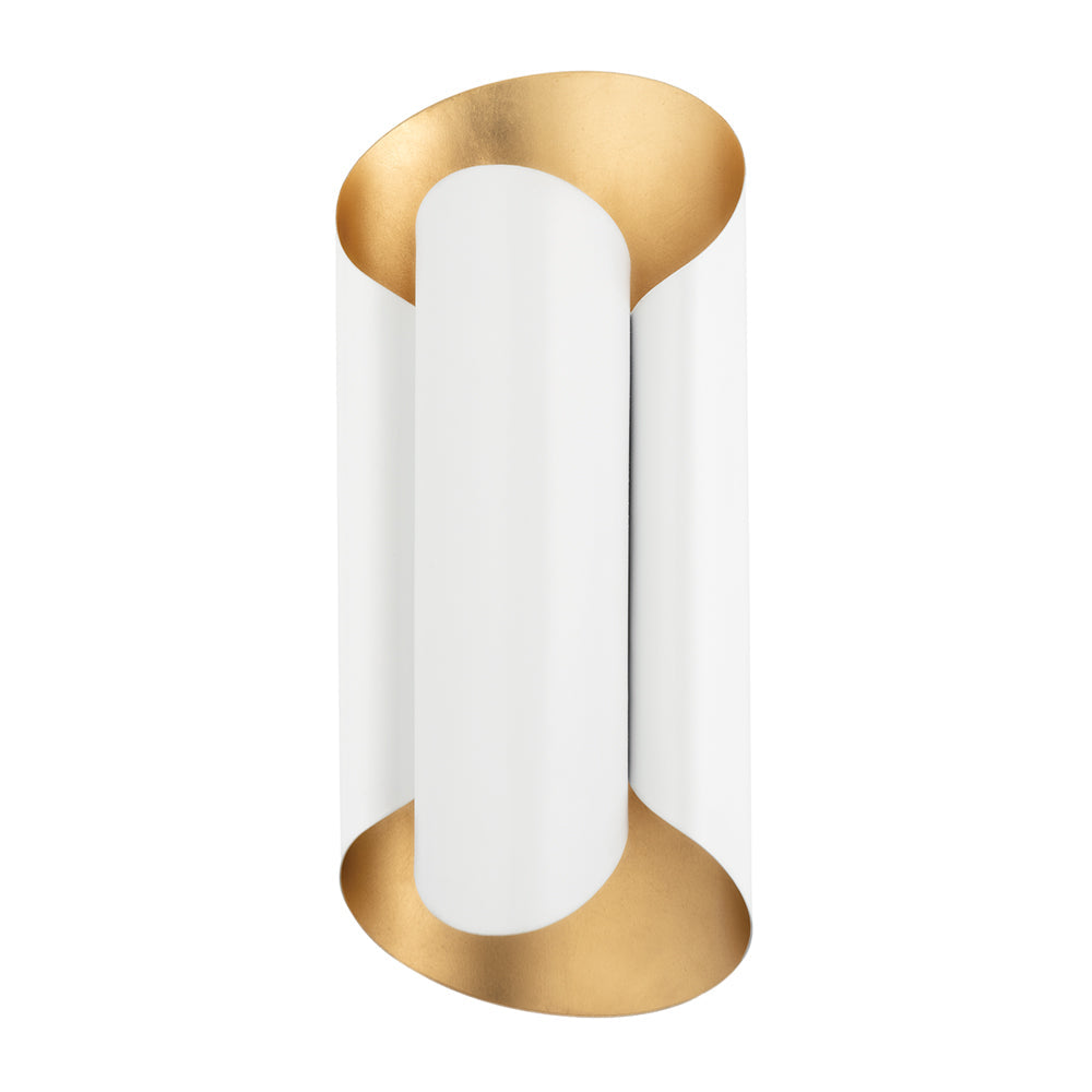 Hudson Valley Lighting Banks Wall Sconce Gold Leaf And White - Decolight Ltd 