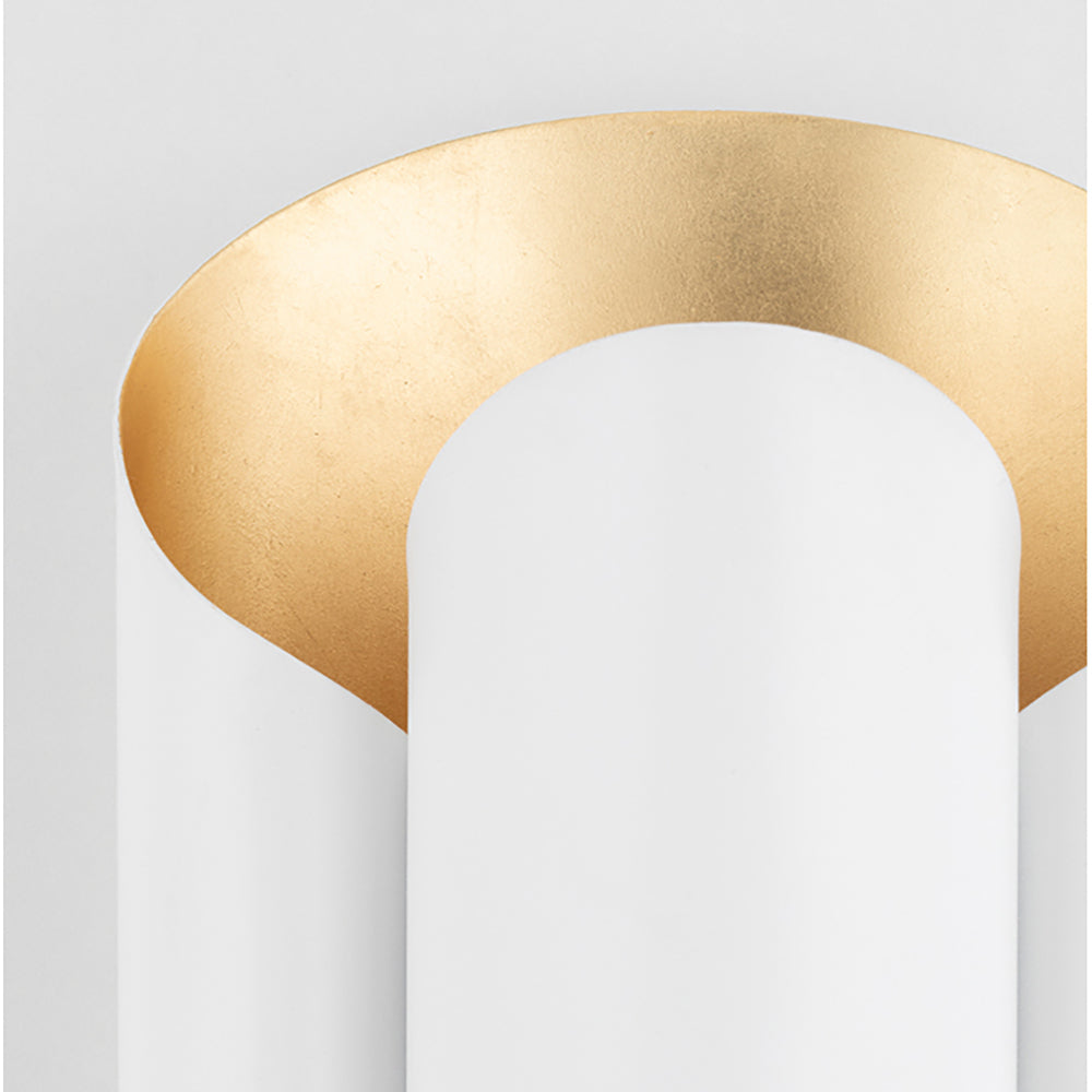 Hudson Valley Lighting Banks Wall Sconce Gold Leaf And White - Decolight Ltd 