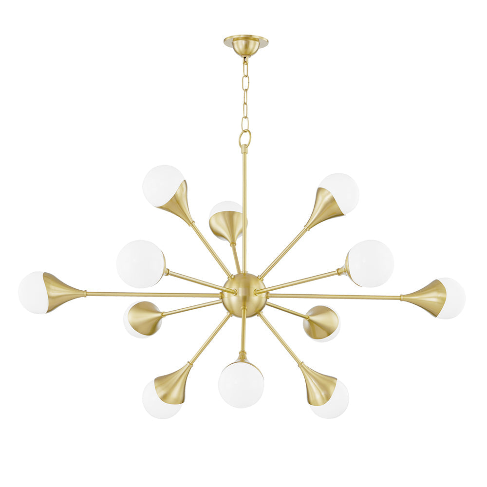 Mitzi Lighting Ariana 12 Light Starburst Ceiling Pendant Light Aged Brass