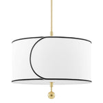 Mitzi Lighting Zara Brass Base & White W/Black Trim Shade Medium Ceiling Pendant