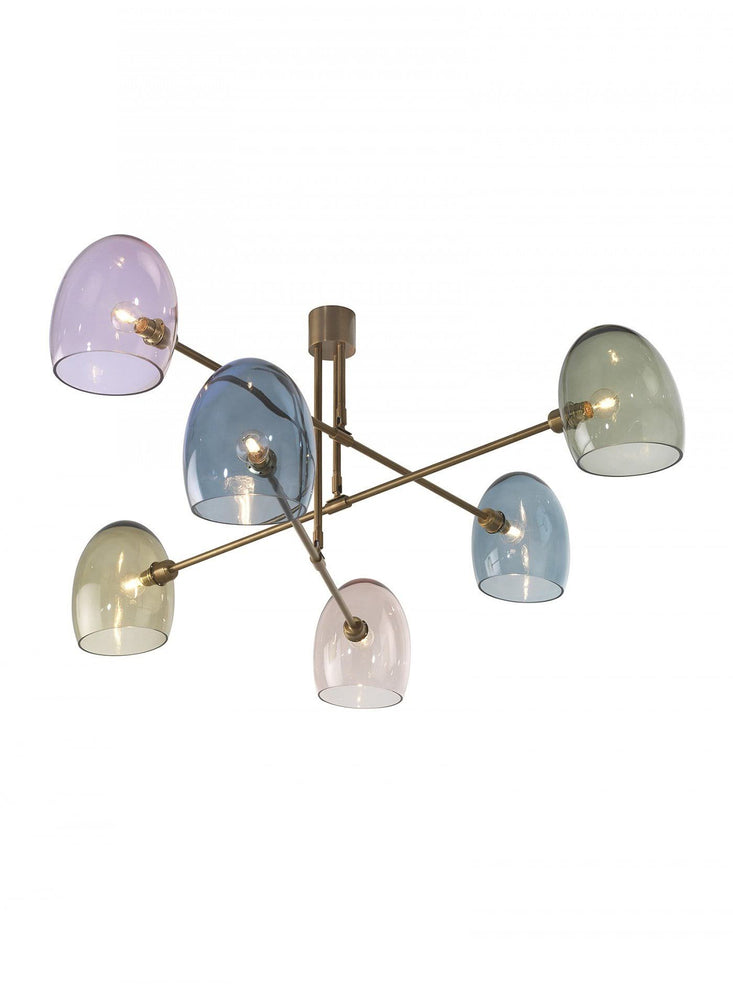 Heathfield Andromeda Mid Century  Ceiling Pendant Light Antique Brass with Glass Shades