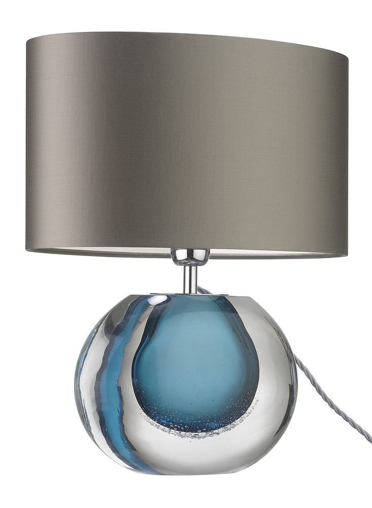 Zoffany Gaia Velvet Blue Table Lamp - Decolight Ltd 