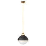 Quintiesse Fletcher 2 Light Pendant Aged Zinc & Heritage Brass - Decolight Ltd 