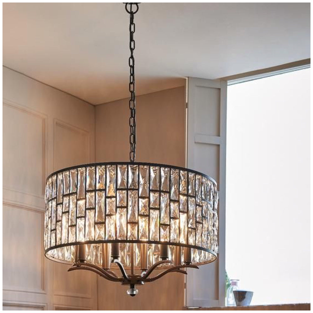 Decolight Ella Large Crystalline Bronze Ceiling Chandelier