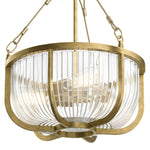 Quintiesse Roux 3 Light Pendant/ Semi-Flush Natural Brass - Decolight Ltd 