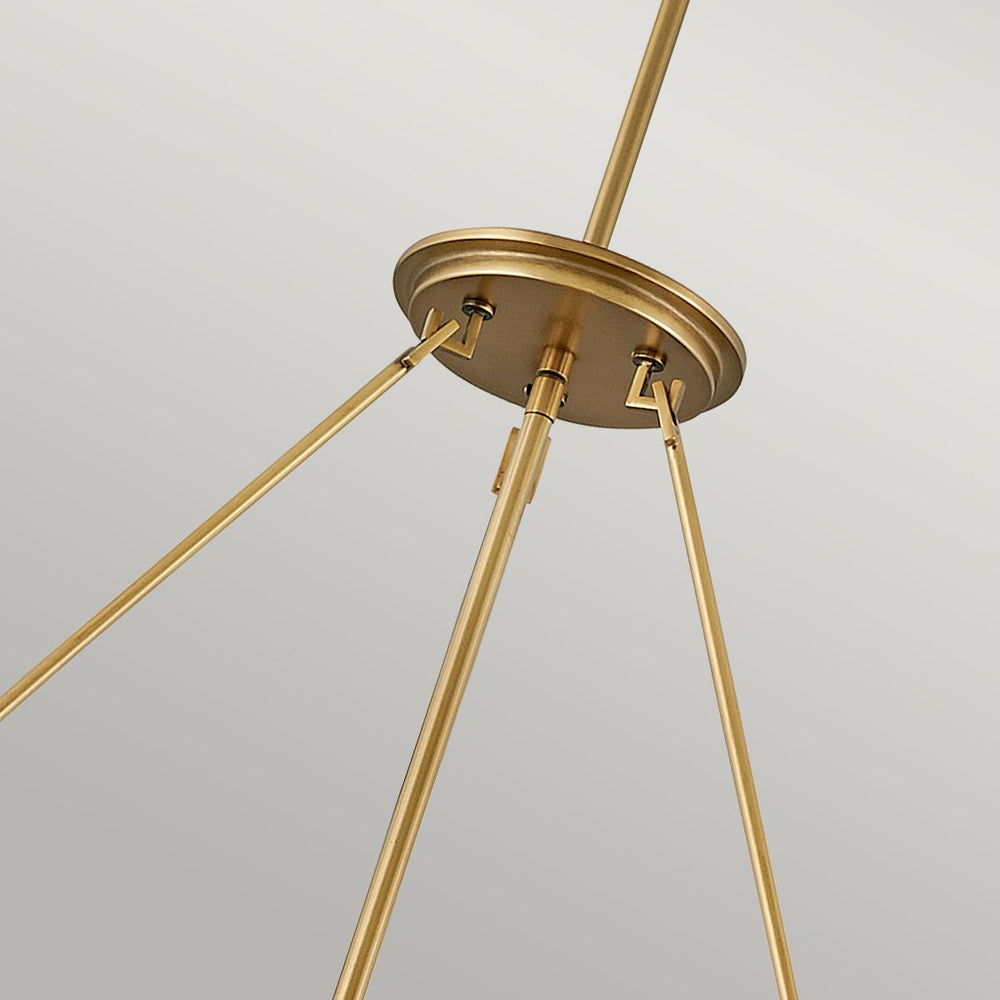 Quintiesse Echelon 8 Light Art Deco Ceiling Pendant Heritage Brass - Decolight Ltd 
