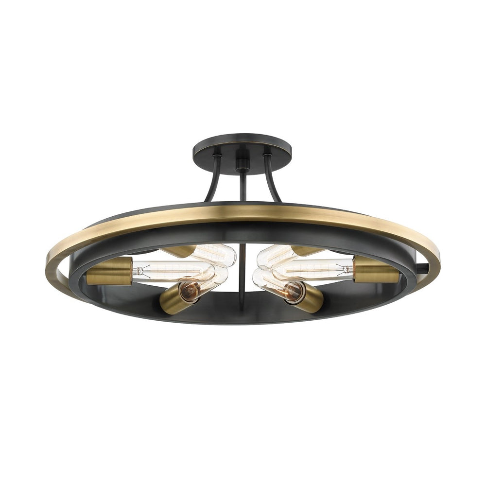 Hudson Valley Aged Old Bronze Chambers Ceiling Light - Decolight Ltd 