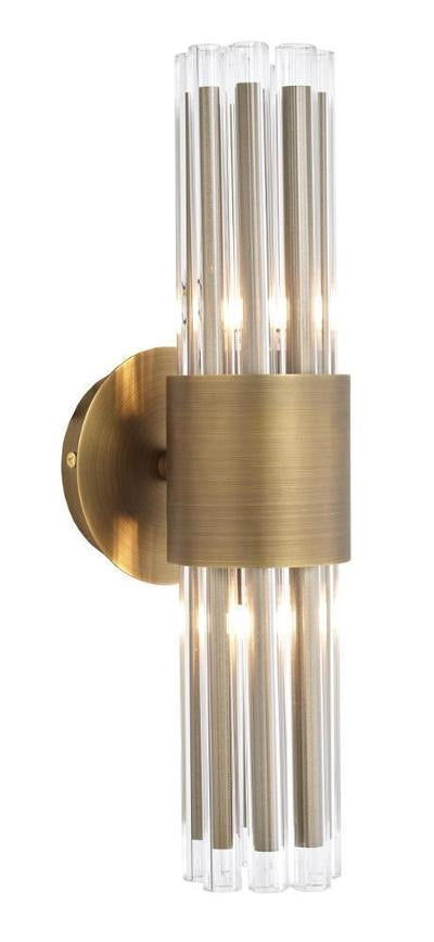 Decolight Colmar  Mid Century Inspired Antique Brass Wall Light