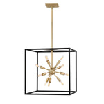 Quintiesse Aros 12 Light Pendant Black & Warm Brass - Decolight Ltd 