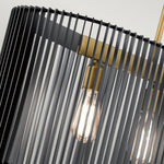 Quintiesse Linara 5 Light Linear Chandelier  Black & Natural Brass - Decolight Ltd 