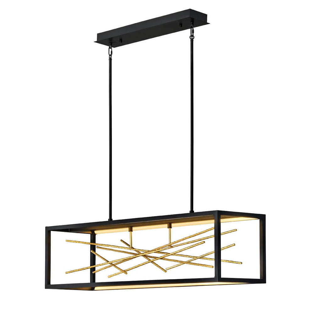Quintiesse Styx LED Island Pendant  Black & Gilded Gold - Decolight Ltd 
