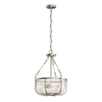 Quintiesse Roux 3 Light Pendant/ Semi-Flush Brushed Nickel - Decolight Ltd 
