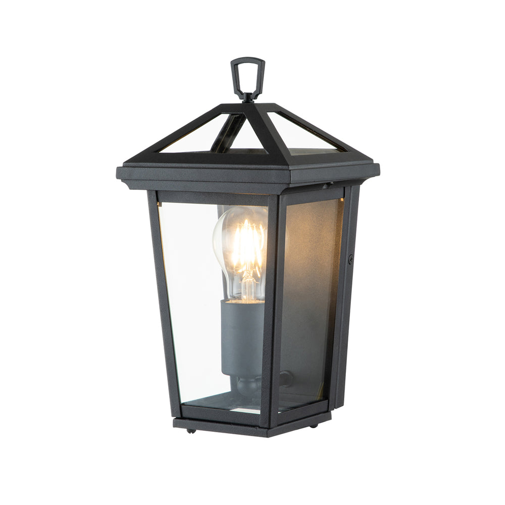 Quintiesse Alford Place Wall Light Lantern Black
