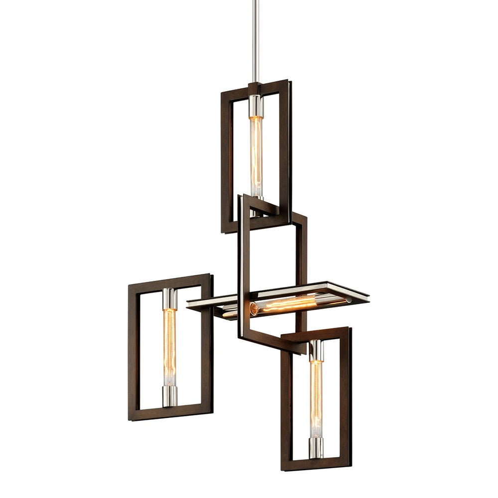 Troy Lighting  Enigma Bronze With Polished Stainless Ceiling Light
