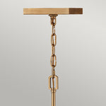 Quintiesse Stinson 4 Light Medium Pendant/ Semi-Flush Distressed Brass - Decolight Ltd 