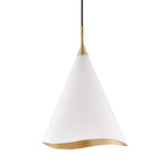 Hudson Valley Small Gold Leaf/Soft Off White Martini Ceiling Pendant - Decolight Ltd 