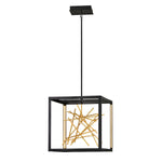 Quintiesse Styx Square Ceiling Pendant Light Black & Gilded Gold