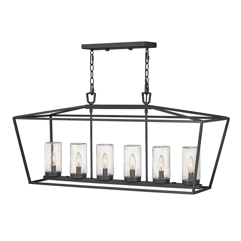 Quintiesse Alford Place 6 Light Outdoor Linear Pendant Museum Black