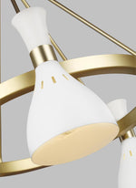 Decolight Noelle 5 lt Chandelier White & Brass Mid Century Ceiling Light - Decolight Ltd 