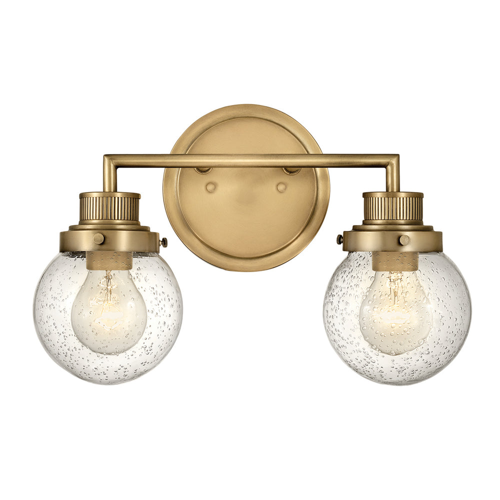 Quintiesse Poppy 2 Light Wall Light  Heritage Brass Bathroom - Decolight Ltd 