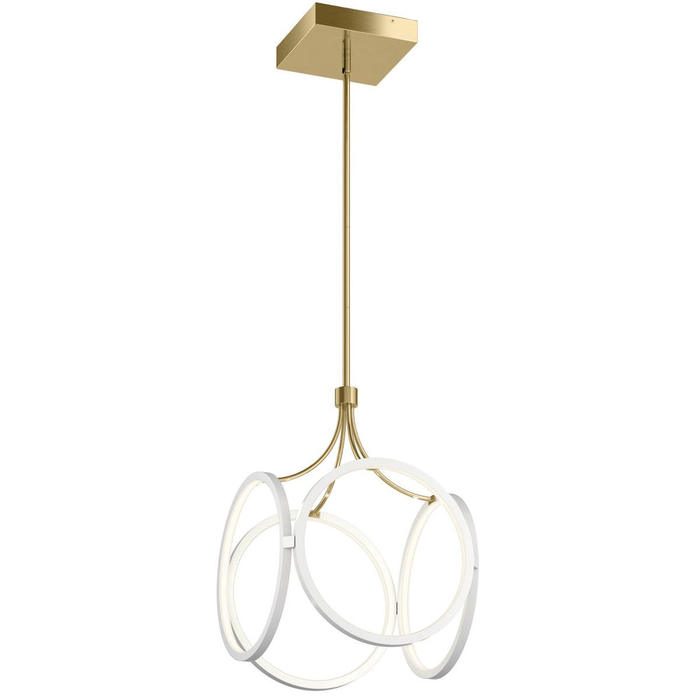 Quintiesse Ciri LED Pendant   White with Champagne Gold