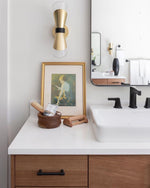 Mitzi Lighting Angie Aged Brass/Black Wall Light - Decolight Ltd 
