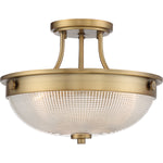 Decolight Dillon Art Deco Weathered Brass Art Deco Semi Flush Ceiling Light