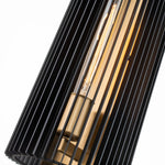 Quintiesse Linara 1 Light Wall Light  Black & Natural Brass - Decolight Ltd 